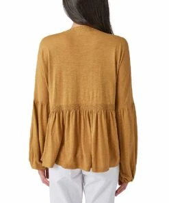 Cheap ???? Lucky Brand Mustard Embroidered Peasant Top - ???? Women ???? -Lucky Brand Shop zu109522751 alt 2 tm1665775412