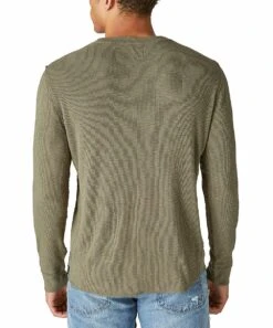 Buy ???? Lucky Brand Sage Green Thermal Long-Sleeve Crewneck Tee - Men ???? -Lucky Brand Shop zu109522753 alt 2 tm1665775412