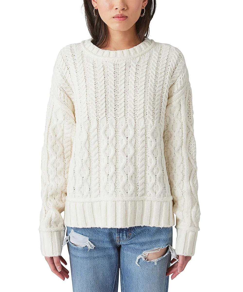 Cheapest ???? Lucky Brand White Cable-Knit Crewneck Sweater - ???? Women ???? 3 Cheapest ???? Lucky Brand White Cable-Knit Crewneck Sweater - ???? Women ????