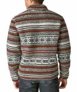 Cheapest ???? Lucky Brand Brown & Gray Stripe Sherpa Quarter-Zip Pullover - Men ???? -Lucky Brand Shop zu109522934 alt 2 tm1665775480