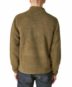 Hot Sale ⭐ Lucky Brand Olive Sherpa Quarter-Zip Pullover - Men ???? -Lucky Brand Shop zu109522953 alt 2 tm1665775480