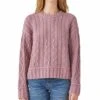 Discount ???? Lucky Brand Mauve Cable-Knit Crewneck Sweater - ???? Women ????