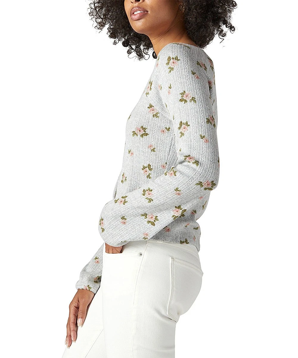 Deals ???? Lucky Brand White & Green Floral Scoop Neck Button-Front Top - ???? Women ???? 4 Deals ???? Lucky Brand White & Green Floral Scoop Neck Button-Front Top - ???? Women ???? - Image 2