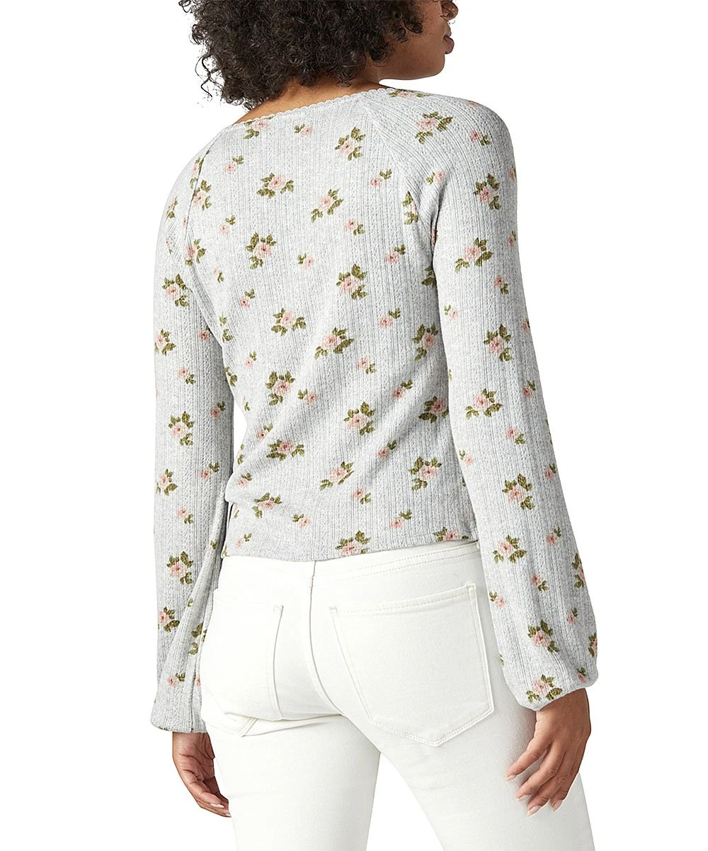 Deals ???? Lucky Brand White & Green Floral Scoop Neck Button-Front Top - ???? Women ???? 5 Deals ???? Lucky Brand White & Green Floral Scoop Neck Button-Front Top - ???? Women ???? - Image 3