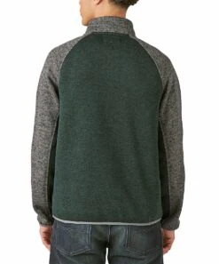 Best Pirce ???? Lucky Brand Gray & Green Color Block Fleece Quarter-Zip Pullover - Men ???? -Lucky Brand Shop zu109531185 alt 2 tm1665775513