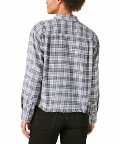 Best Pirce ✨ Lucky Brand Lavender & White Plaid Crop Button-Up - ???? Women ⭐ -Lucky Brand Shop zu109531214 alt 2 tm1665775513