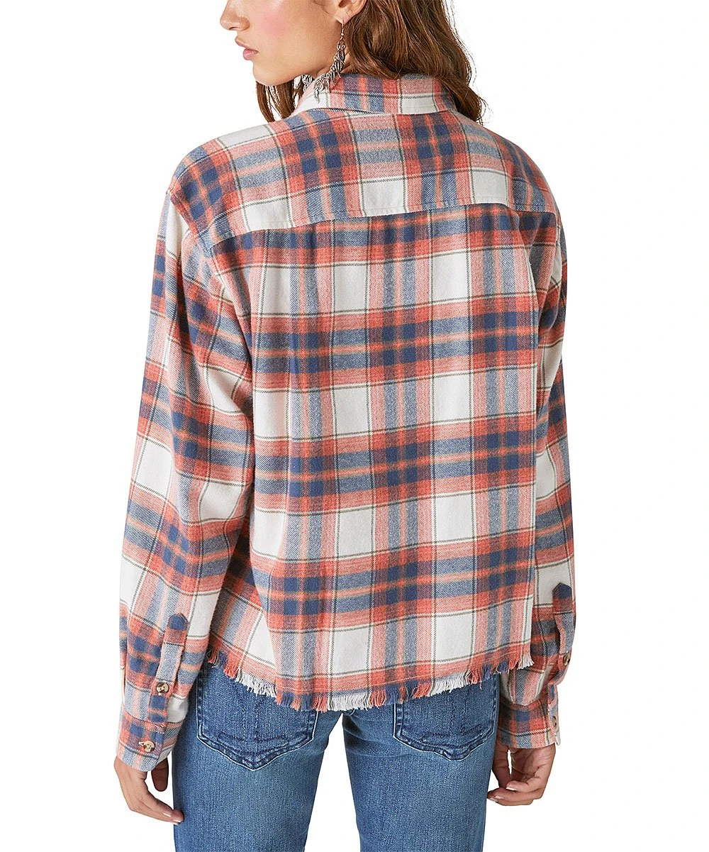 Top 10 ❤️ Lucky Brand Pink & White Plaid Crop Button-Up - ???? Women ???? 4 Top 10 ❤️ Lucky Brand Pink & White Plaid Crop Button-Up - ???? Women ???? - Image 2