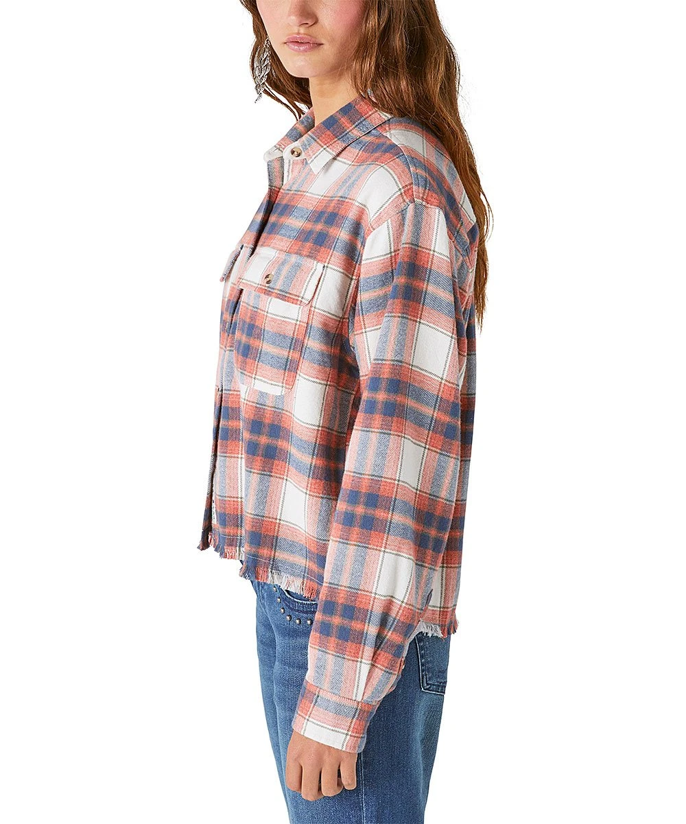 Top 10 ❤️ Lucky Brand Pink & White Plaid Crop Button-Up - ???? Women ???? 5 Top 10 ❤️ Lucky Brand Pink & White Plaid Crop Button-Up - ???? Women ???? - Image 3