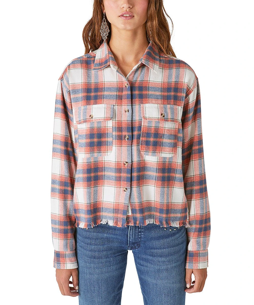 Top 10 ❤️ Lucky Brand Pink & White Plaid Crop Button-Up - ???? Women ???? 3 Top 10 ❤️ Lucky Brand Pink & White Plaid Crop Button-Up - ???? Women ????