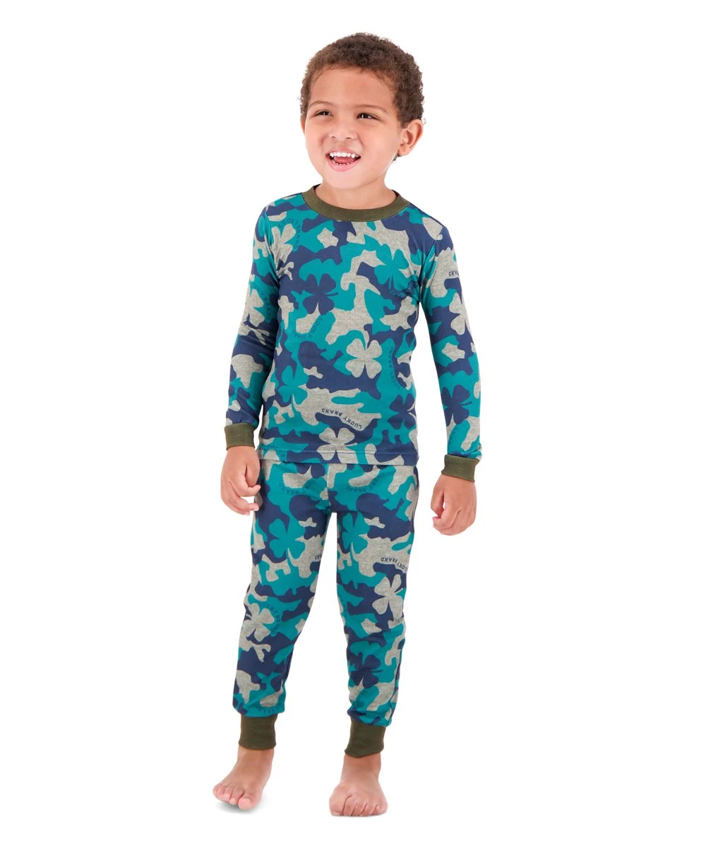 Best Pirce ⭐ Lucky Brand Blue & Olive Camo Long-Sleeve Crewneck Tee & Pajama Pants - Toddler For Kids ???? 4 Best Pirce ⭐ Lucky Brand Blue & Olive Camo Long-Sleeve Crewneck Tee & Pajama Pants - Toddler For Kids ???? - Image 2