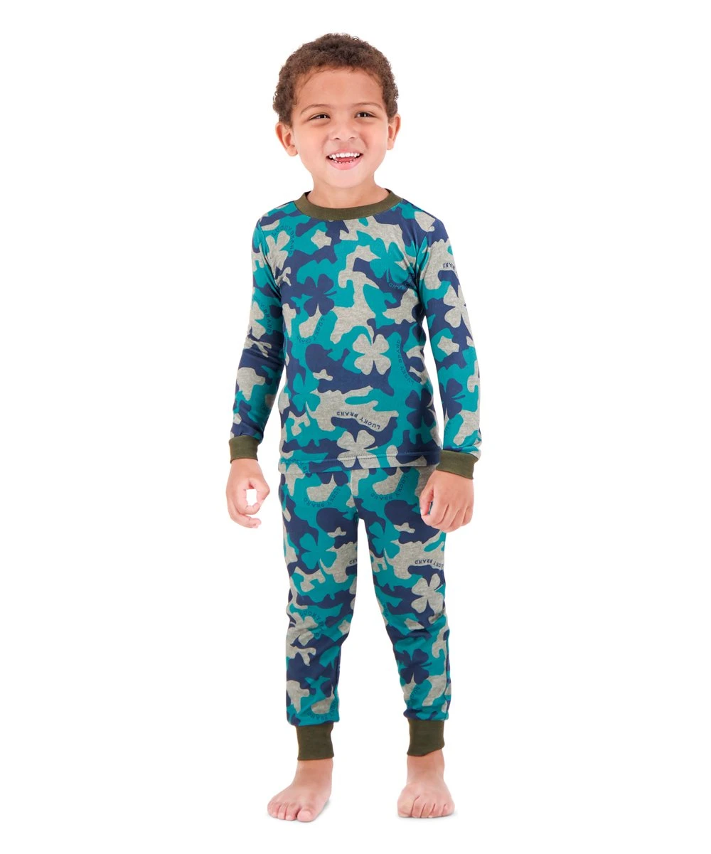 Best Pirce ⭐ Lucky Brand Blue & Olive Camo Long-Sleeve Crewneck Tee & Pajama Pants - Toddler For Kids ???? 3 Best Pirce ⭐ Lucky Brand Blue & Olive Camo Long-Sleeve Crewneck Tee & Pajama Pants - Toddler For Kids ????