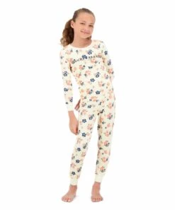 Discount ???? Lucky Brand Cream & Blue Floral Long-Sleeve Crewneck Tee & Pajama Pants - ???? Girls For Kids ????