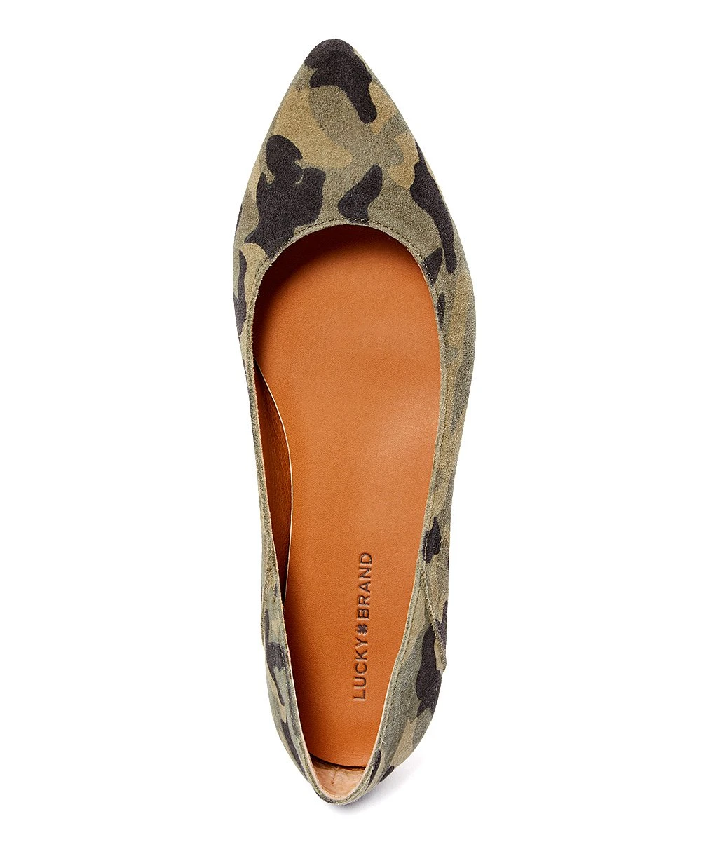 Discount ???? Lucky Brand Army Green Camo Bethysa Suede Ballet Flat - ???? Women ⌛ 6 Discount ???? Lucky Brand Army Green Camo Bethysa Suede Ballet Flat - ???? Women ⌛ - Image 4