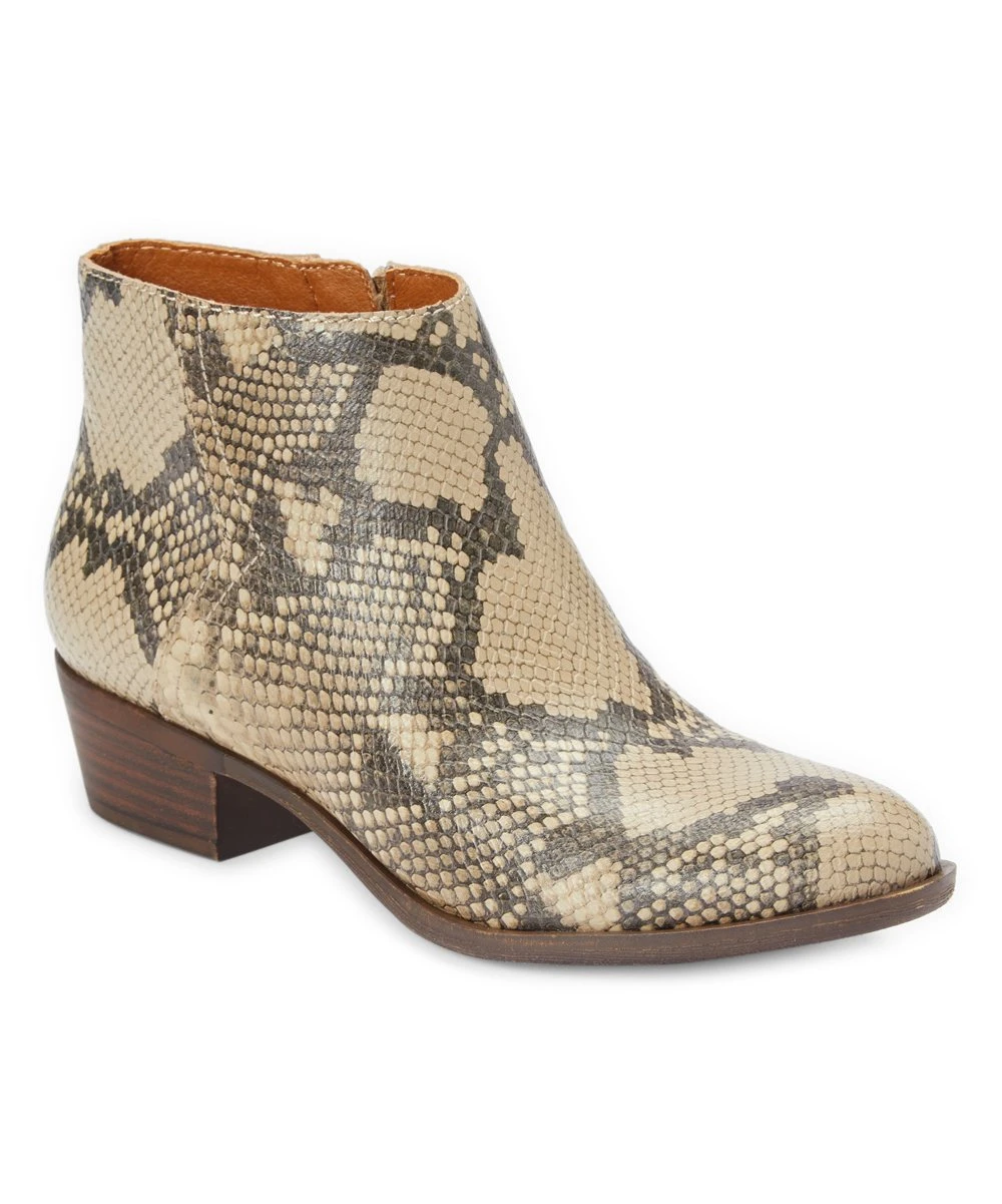 Wholesale ???? Lucky Brand Beige Snake-Embossed Bhadie Leather Bootie - ???? Women ✨ 3 Wholesale ???? Lucky Brand Beige Snake-Embossed Bhadie Leather Bootie - ???? Women ✨