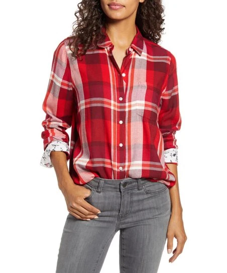 Best deal ???? Lucky Brand Orange & White Plaid Button-Up - ???? Women ✨ 3 Best deal ???? Lucky Brand Orange & White Plaid Button-Up - ???? Women ✨