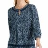 Deals ???? Lucky Brand Navy Floral Keyhole Puff-Sleeve Top - ???? Women ???? -Lucky Brand Shop zu97200376 main tm1626881946