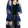 Best deal ❤️ Lucky Brand Blue & Gray Check Pocket Open Cardigan - ???? Women ???? -Lucky Brand Shop zu97205962 main tm1626882295