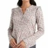 Promo ❤️ Lucky Brand Red Floral Ruffle-Shoulder Button-Front Top - ???? Women ???? -Lucky Brand Shop zu97632427 main tm1626888860