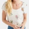 Discount ???? Lucky Brand White Butterfly & Floral Tee Scoop Neck - ???? Women For Other ???? -Lucky Brand Shop zu97637786 main tm1626892525