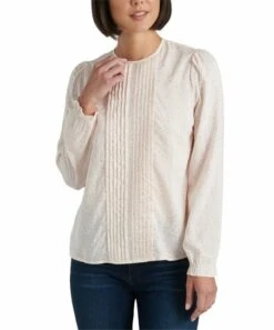 Best reviews of ???? Lucky Brand Pink Polka Dot Pleated Crewneck Top - ???? Women ????