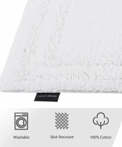 Hot Sale ???? Lucky Brand White Joanne Double-Border Chenille Bath Mat For Other ???? -Lucky Brand Shop zu99556945 alt 6 tm1635273222